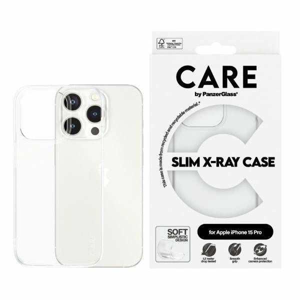 CARE af PanzerGlass Slim X-Ray Case til iPhone 15 Pro - Clear