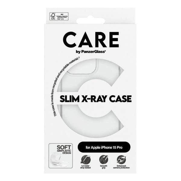 CARE af PanzerGlass Slim X-Ray Case til iPhone 15 Pro - Clear