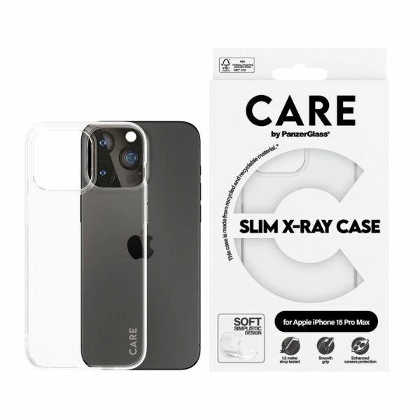 CARE af PanzerGlass Slim X-Ray Case til iPhone 15 Pro Max - Clear