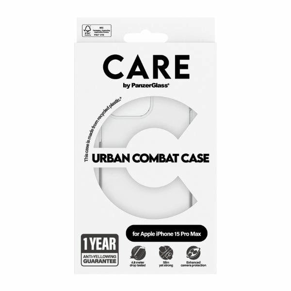 CARE af PanzerGlass Urban Combat Case til iPhone 15 Pro Max - Clear