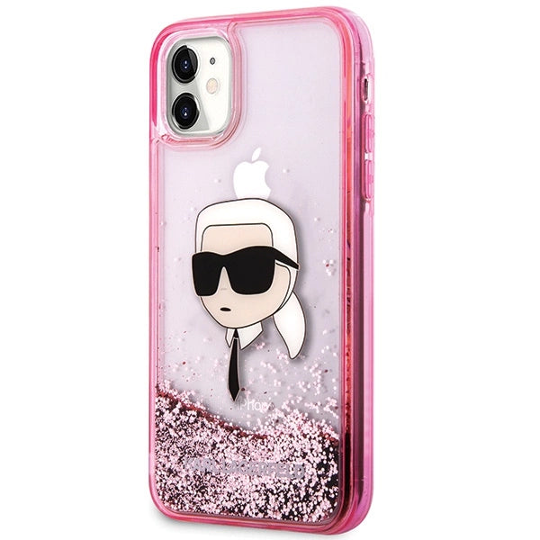 Karl Lagerfeld Glitter Karl Head iPhone 11/XR Case - Pink