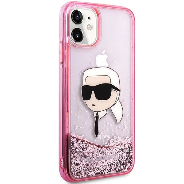Karl Lagerfeld Glitter Karl Head iPhone 11/XR Case - Pink