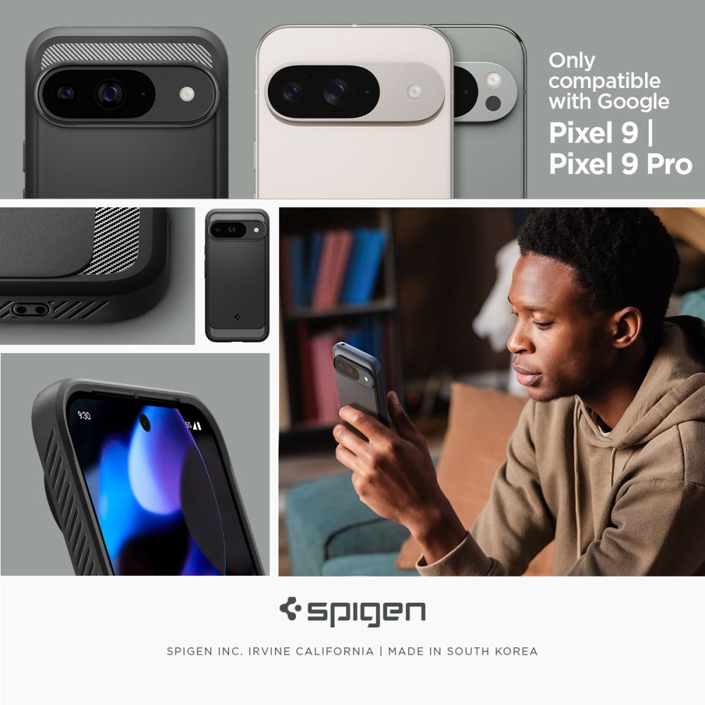 Spigen Rugged Armor Case til Google Pixel 9 / 9 Pro - sort