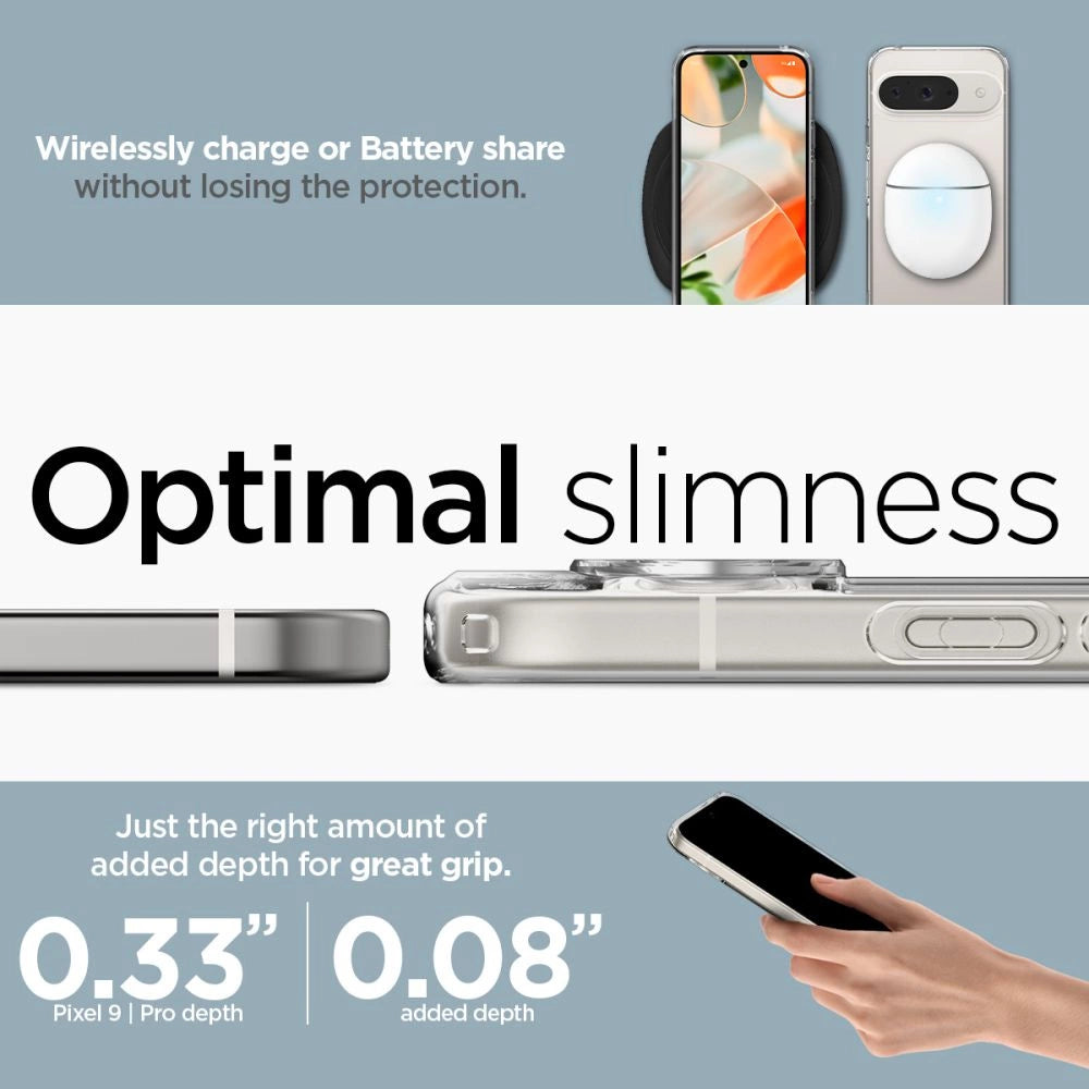 Spigen Ultra Hybrid Case til Google Pixel 9 / 9 Pro - Gennemsigtig