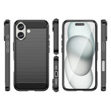Carbon Case for iPhone 16 Silicone Case - Black