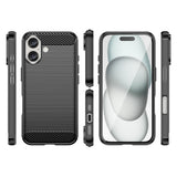 Carbon Case til iPhone 16 Plus Silicone Case - sort