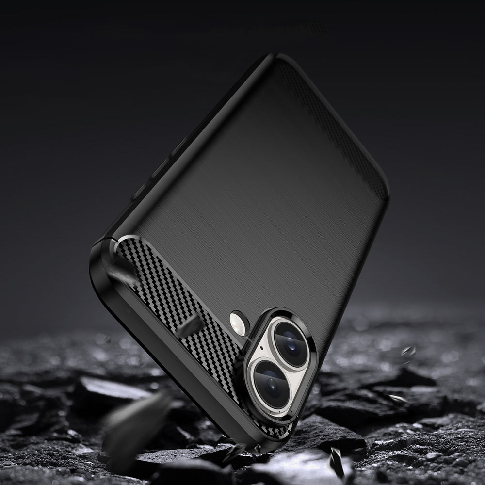 Carbon Case til iPhone 16 Plus Silicone Case - sort