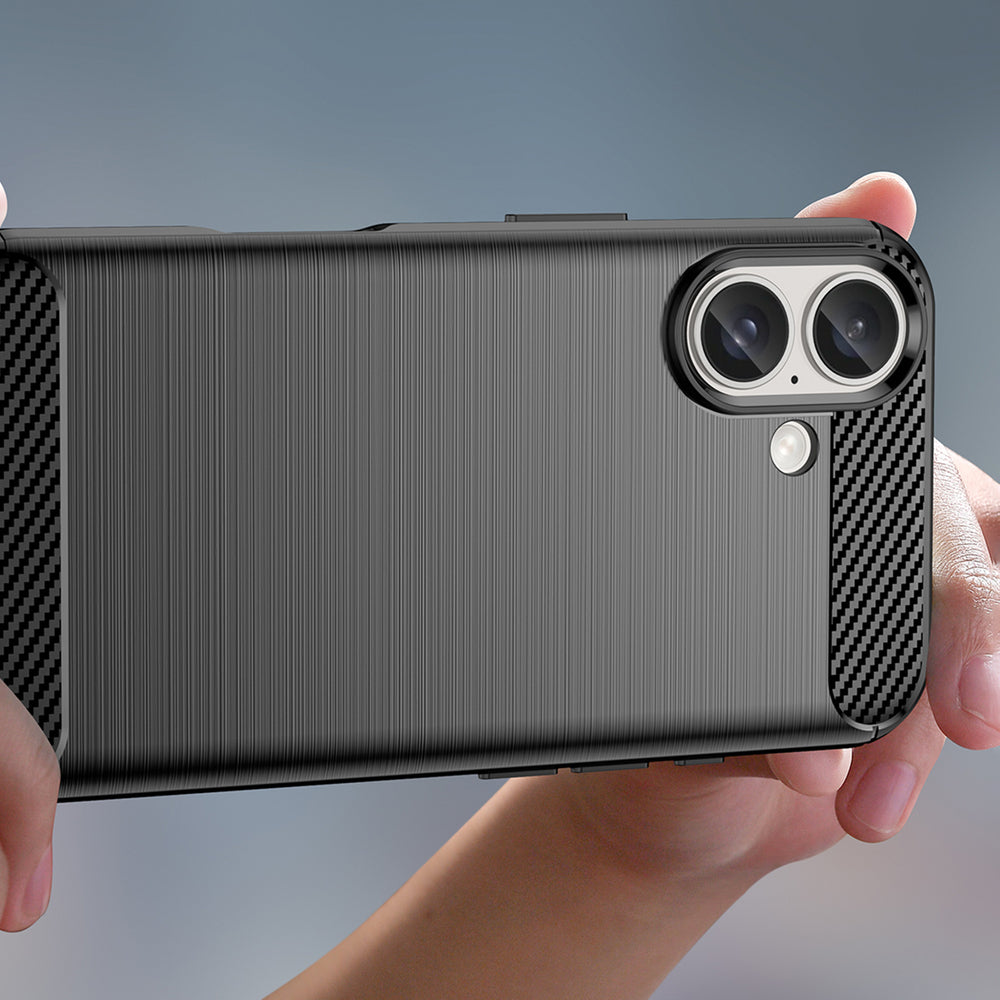 Carbon Case til iPhone 16 Plus Silicone Case - sort