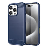 Carbon Case til iPhone 16 Pro Max Silicone Case - Blå