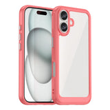 Outer Space Case med Gel Frame til iPhone 16 - Rød