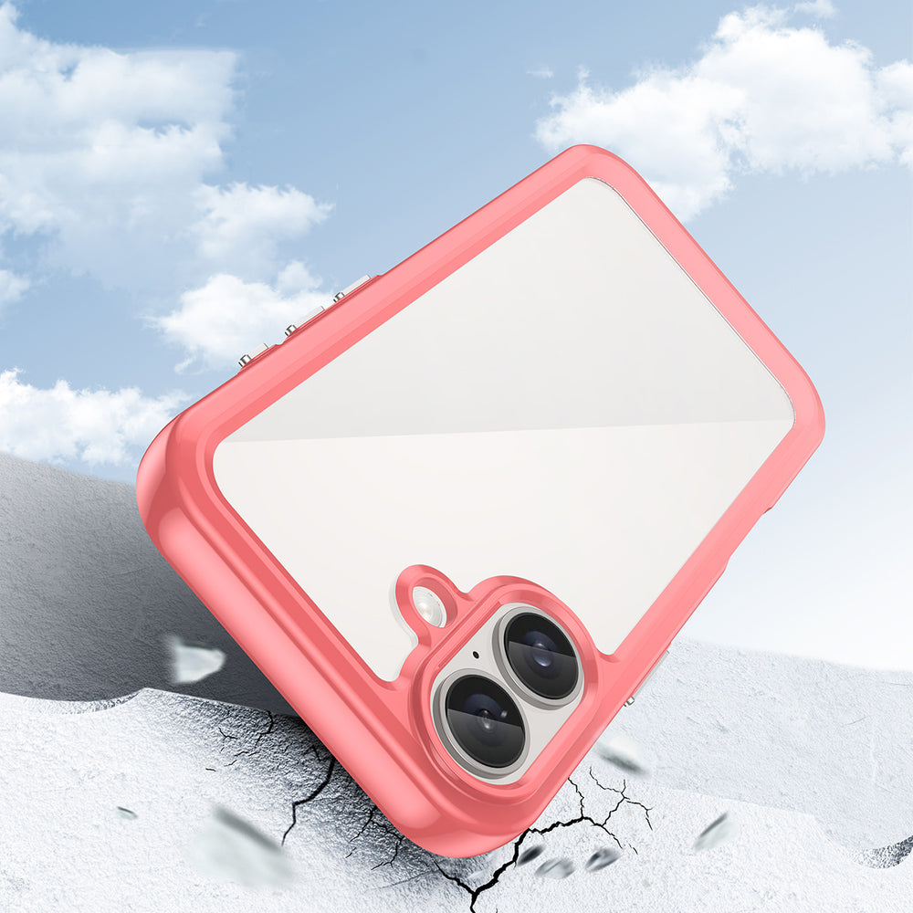 Outer Space Case med Gel Frame til iPhone 16 - Rød