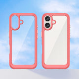 Outer Space Case med Gel Frame til iPhone 16 Plus - Rød