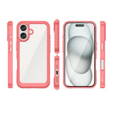 Outer Space Case med Gel Frame til iPhone 16 Plus - Rød