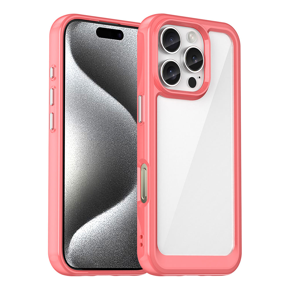 Outer Space Case med Gel Frame til iPhone 16 Pro - Rød