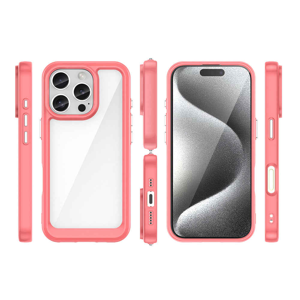 Outer Space Case med Gel Frame til iPhone 16 Pro - Rød
