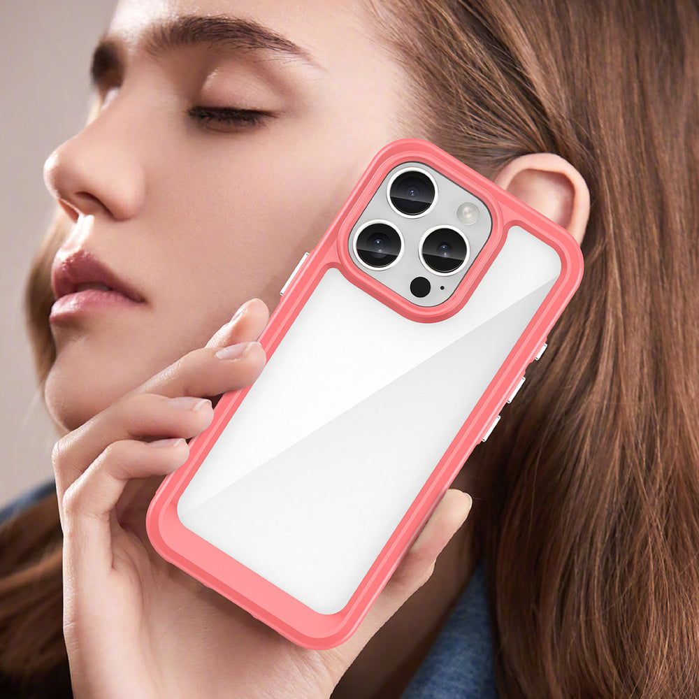 Outer Space Case med Gel Frame til iPhone 16 Pro - Rød