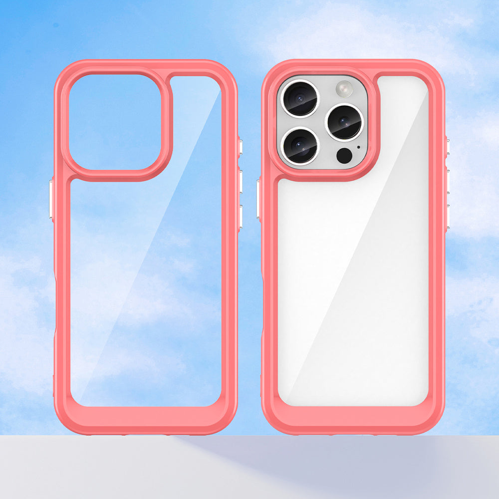 Outer Space Case med Gel Frame til iPhone 16 Pro - Rød