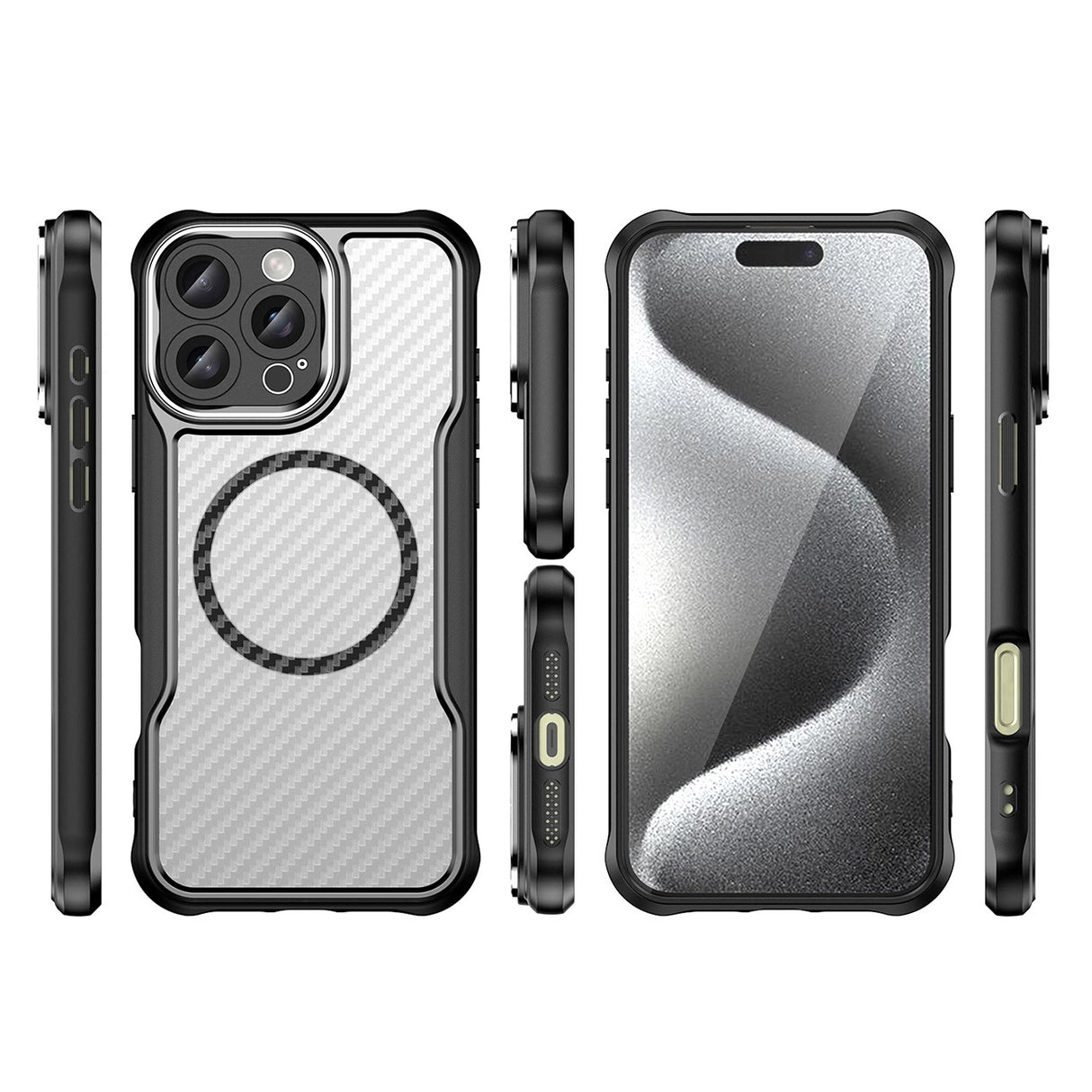 Ledende serie MagSafe Silicone Case til iPhone 16 Pro - sort