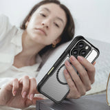 Ledende serie MagSafe Silicone Case til iPhone 16 Pro Max - sort