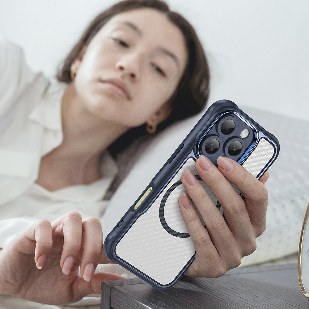 Ledende serie MagSafe Silicone Case til iPhone 16 Pro - Blå