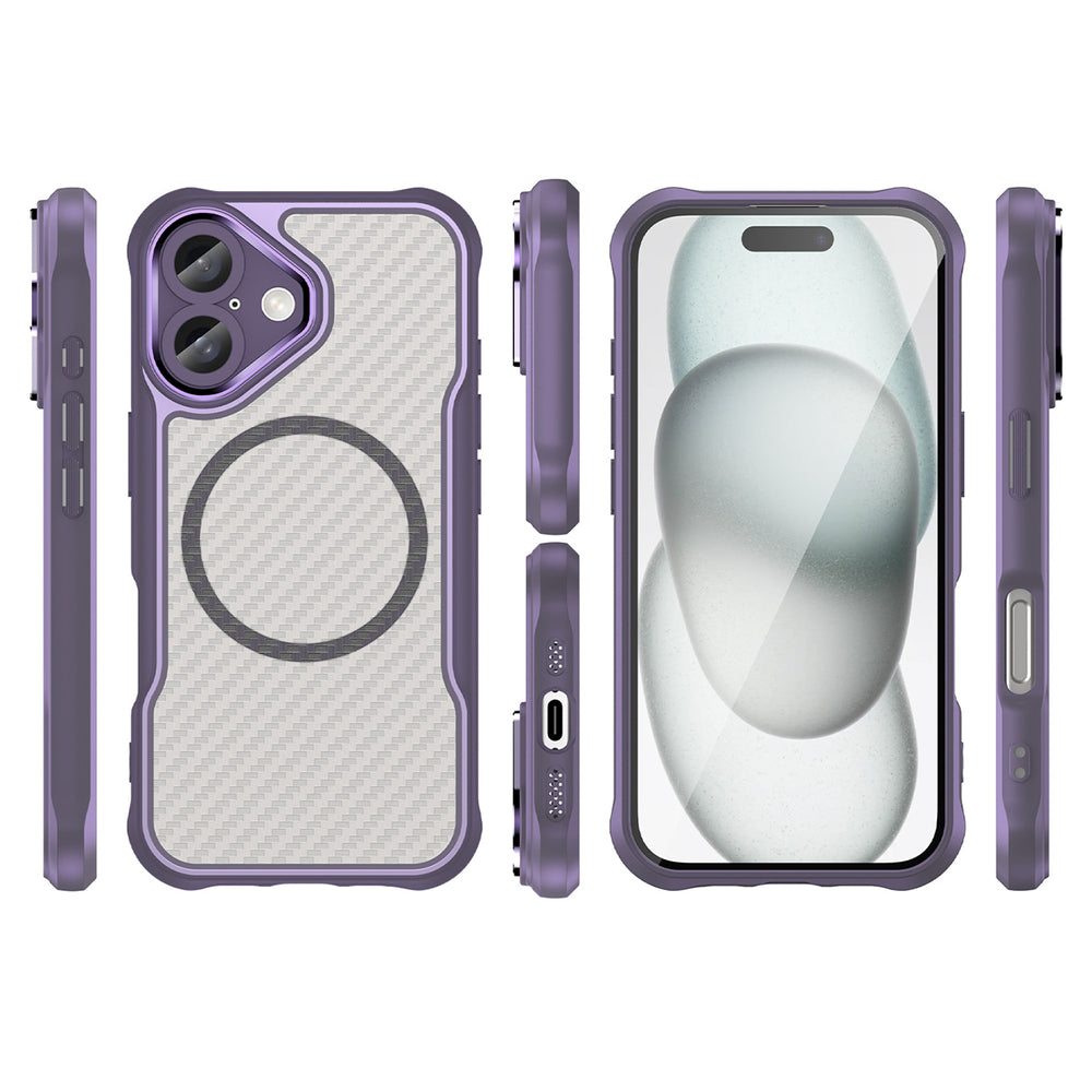 Ledende serie MagSafe Silicone Case til iPhone 16 Plus - Purple
