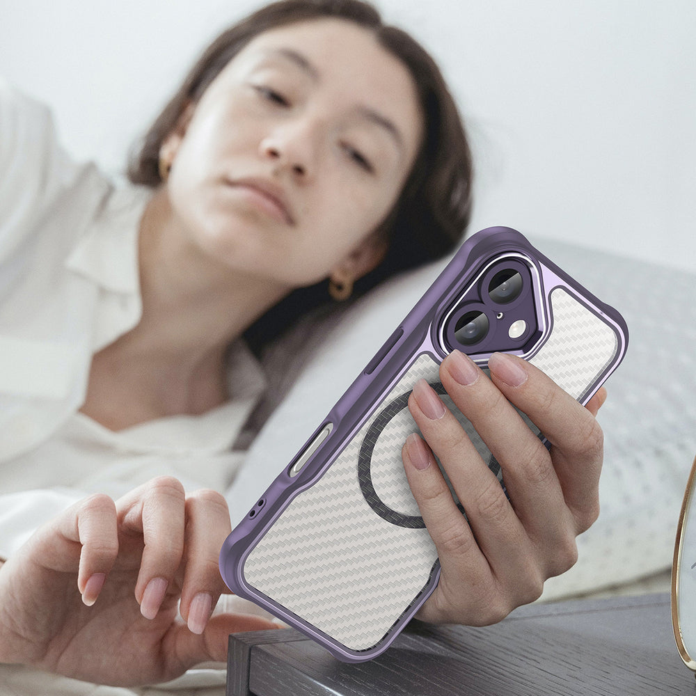 Ledende serie MagSafe Silicone Case til iPhone 16 Plus - Purple
