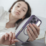 Ledende serie MagSafe Silicone Case til iPhone 16 Pro - lilla