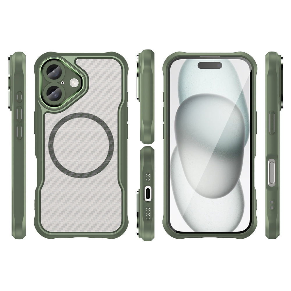 Ledende serie MagSafe Silicone Case til iPhone 16 - Grøn