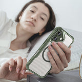 Ledende serie MagSafe Silicone Case til iPhone 16 - Grøn