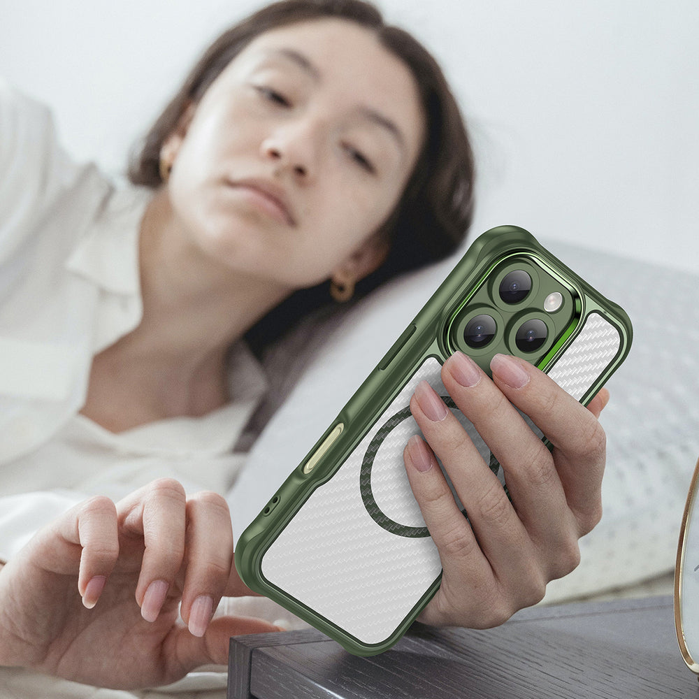 Ledende serie MagSafe Silicone Case til iPhone 16 Pro - Grøn