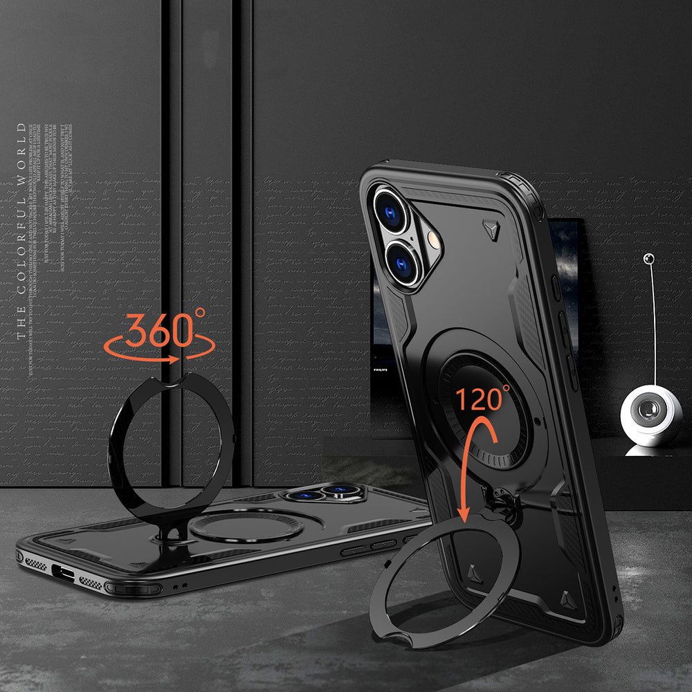 Hybrid Armor Trendy Case med MagSafe til iPhone 16 - sort