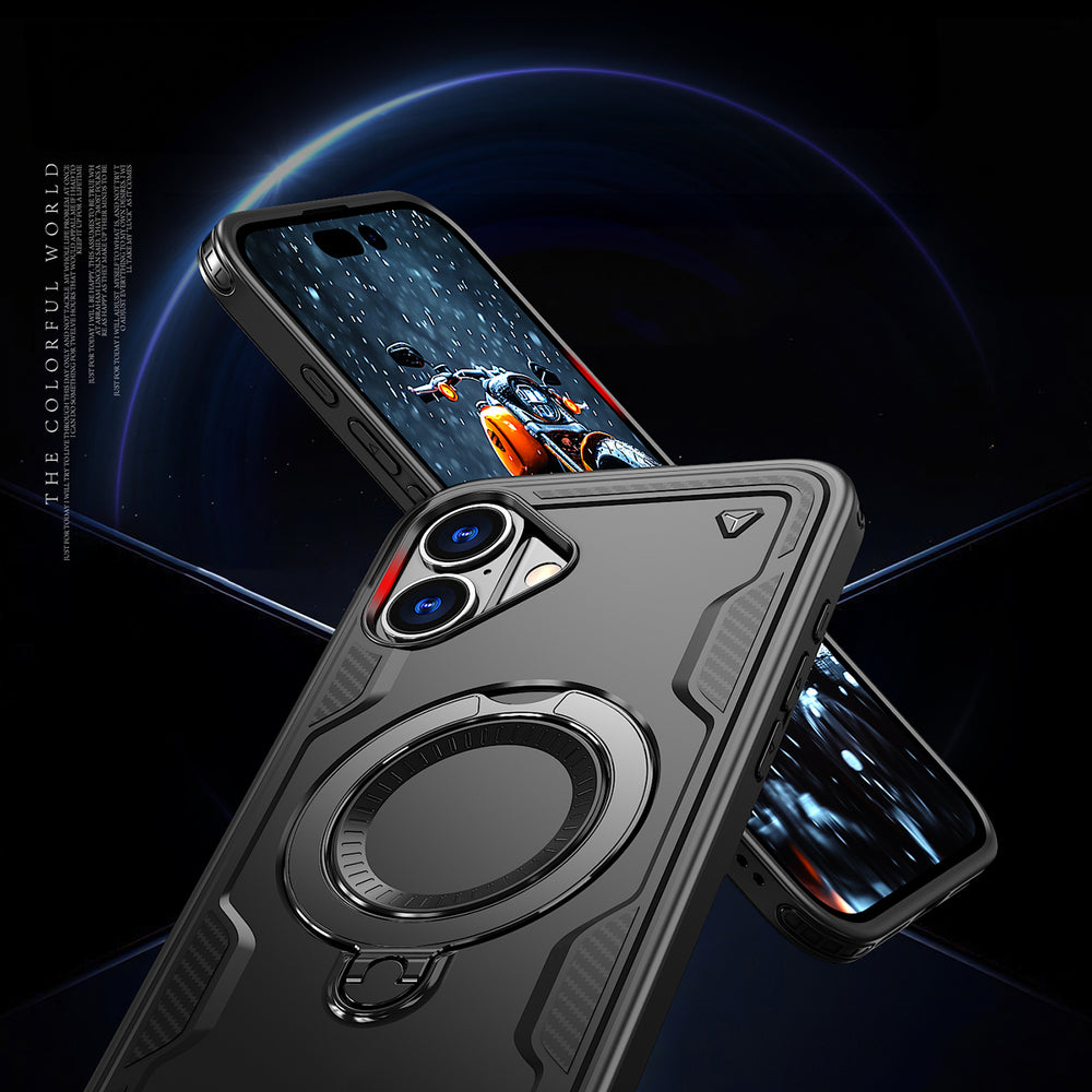 Hybrid Armor Trendy Case med MagSafe til iPhone 16 - sort