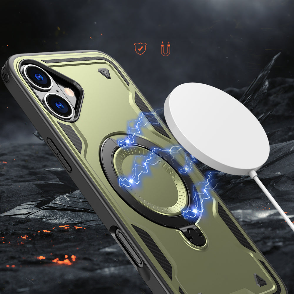 Hybrid Armor Trendy Case med MagSafe til iPhone 16 Plus - Grøn