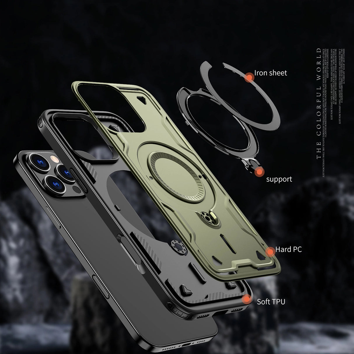Hybrid Armor Trendy Case med MagSafe til iPhone 16 Pro Max - Grøn