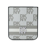 DKNY Checkered Pattern Printed Stripes Case for Samsung Galaxy Z Flip 6 - Beige