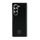 DKNY Magsafe Plain Leather Metal Stack Logo Case for Samsung Galaxy Z Fold 6 - Black