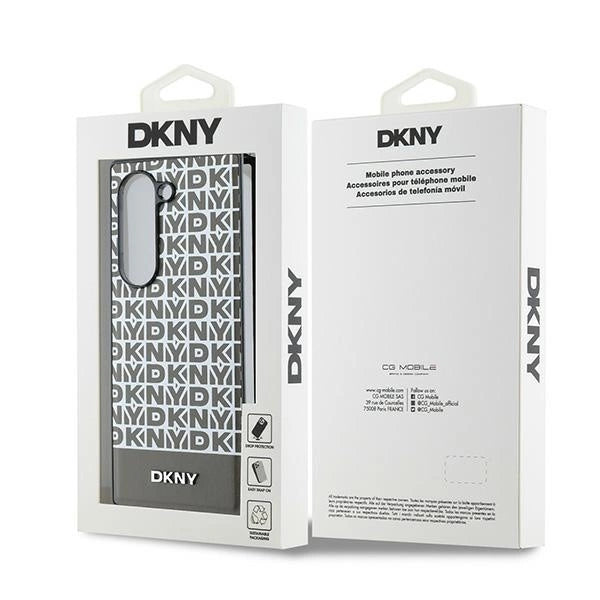 DKNY Repeat Pattern Bottom Stripe Case for Samsung Galaxy Z Fold 6 - Brown