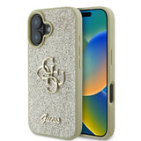 Guess Fixed Glitter Big 4G Case for iPhone 16 Plus - Gold