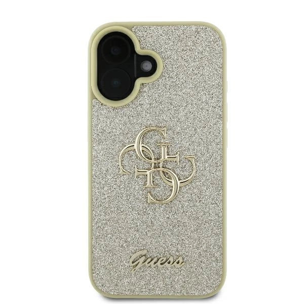 Guess Fixed Glitter Big 4G Case for iPhone 16 Plus - Gold