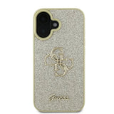 Guess Fixed Glitter Big 4G Case for iPhone 16 Plus - Gold