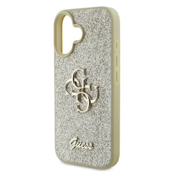 Guess Fixed Glitter Big 4G Case for iPhone 16 Plus - Gold