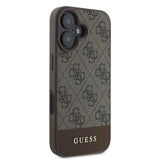 Guess 4G Bottom Stripe iPhone 16 Case - Brown