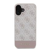 Guess 4G Bottom Stripe iPhone 16 Case - Pink