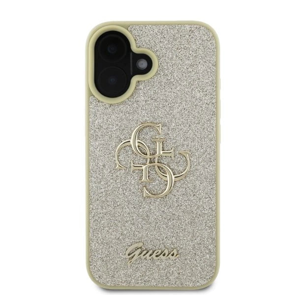 Guess Fixed Glitter Big 4G iPhone 16 Case - Gold