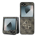 Guess læder 4G Metal Logo Case til Samsung Galaxy Z Flip 6 - Brown