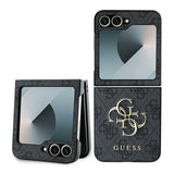 Guess læder 4G Metal Logo Case til Samsung Galaxy Z Flip 6 - sort