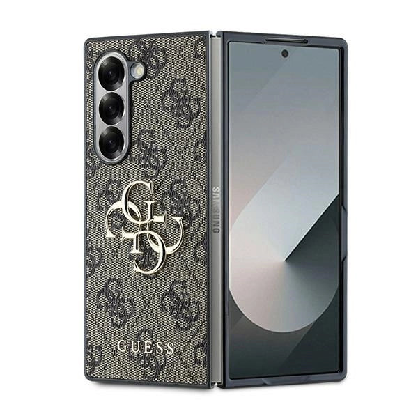 Guess læder 4G Metal Logo Case til Samsung Galaxy Z Fold 6 - Brown