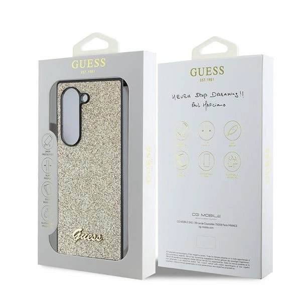 Guess 4G Glitter Script Case for Samsung Galaxy Z Fold 6 - Gold