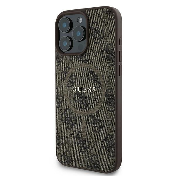 Guess 4G Ring Classic Logo MagSafe iPhone 16 Pro Case - Brunt