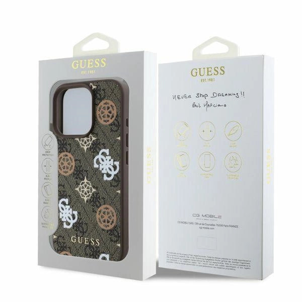 Guess Peony On 4G Baggrunds MagSafe fodtøj til iPhone 16 Pro - brun